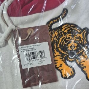 Tuskegee University Tiger Graphic Fleece Hoodie - White with Gold & Black Tiger